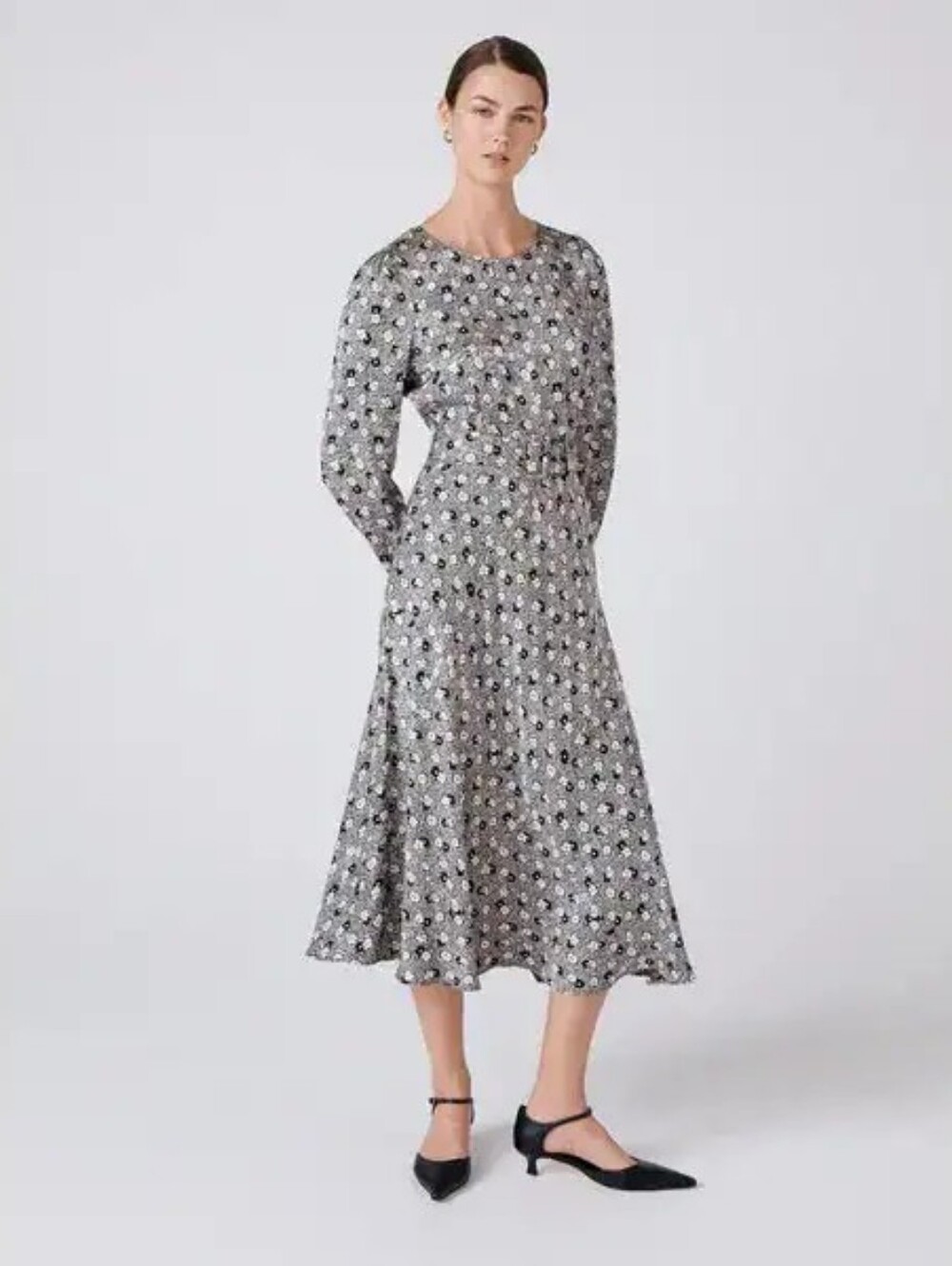 Ghost | Sophia Floral Satin Midi Dress